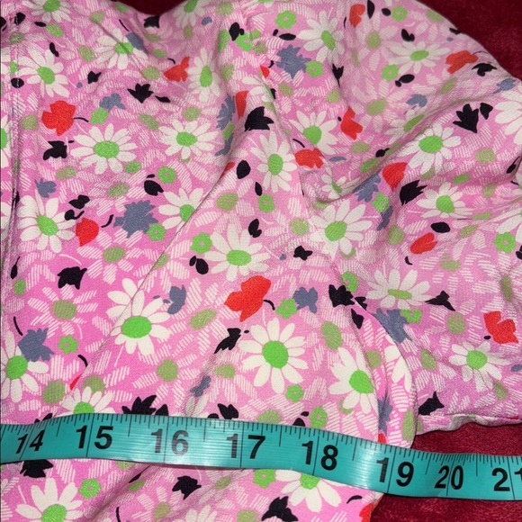 Miu Miu vintage 70’s Pink and White green Floral silk cropped blouse - Picture 12 of 16